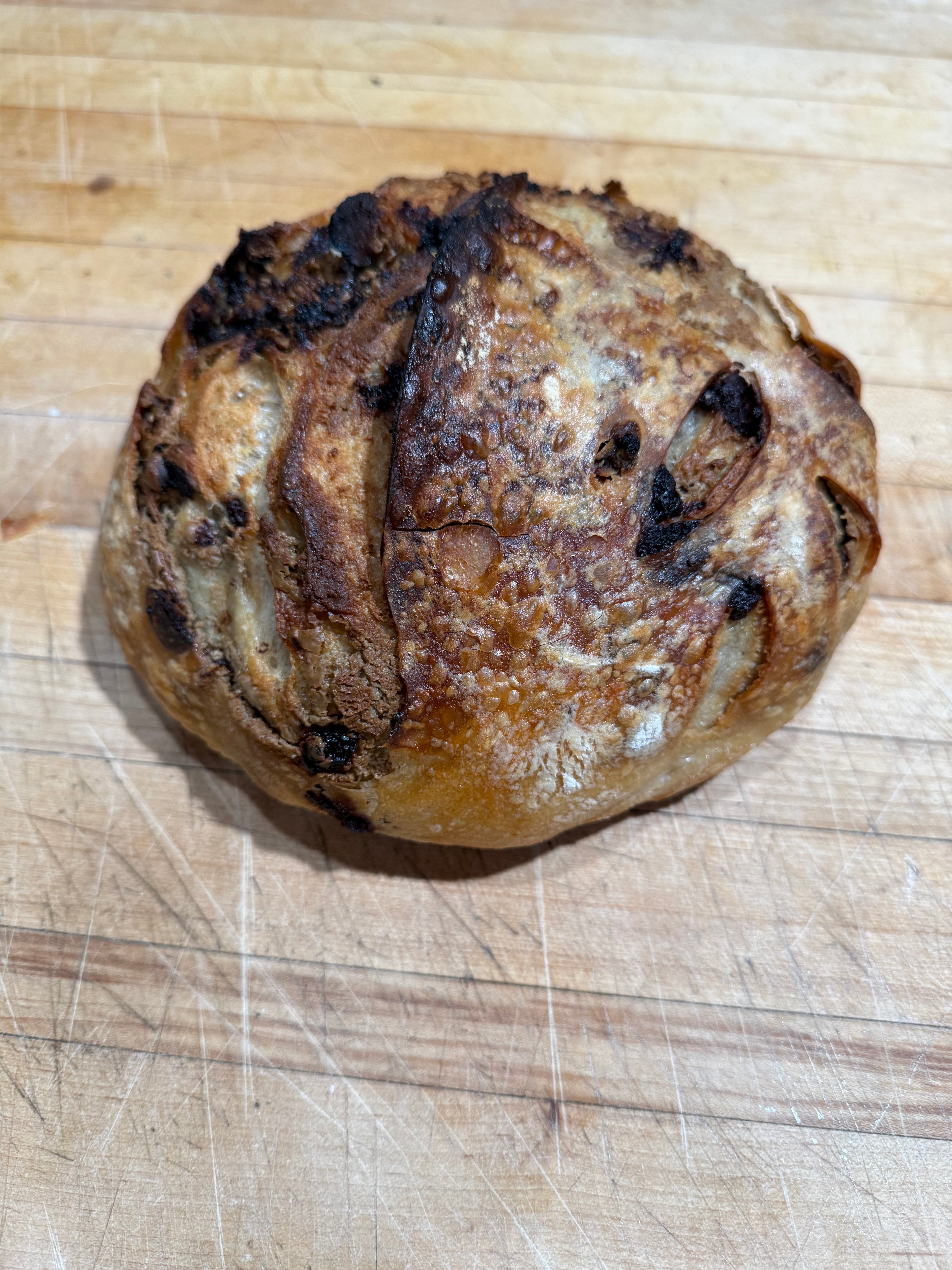 Sunflower Butter Chocolate Chip Sourdough